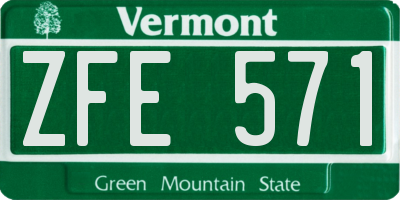 VT license plate ZFE571