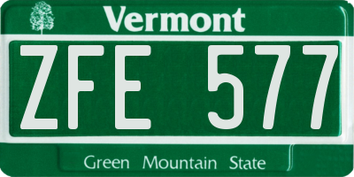 VT license plate ZFE577