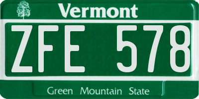VT license plate ZFE578