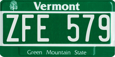 VT license plate ZFE579