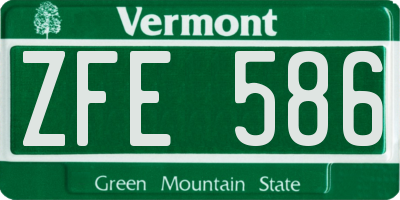 VT license plate ZFE586