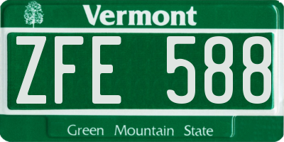 VT license plate ZFE588