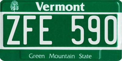 VT license plate ZFE590