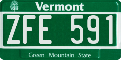 VT license plate ZFE591