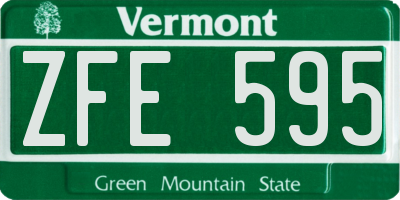 VT license plate ZFE595