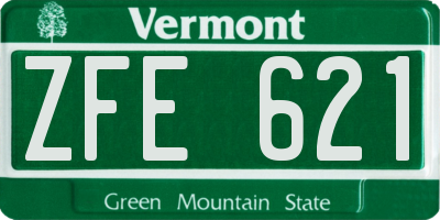VT license plate ZFE621