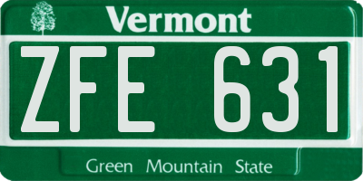 VT license plate ZFE631