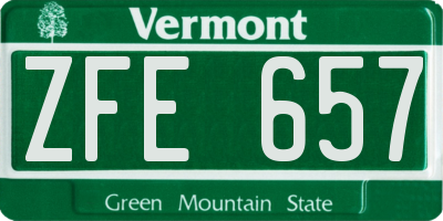 VT license plate ZFE657