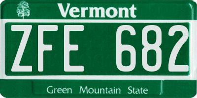 VT license plate ZFE682