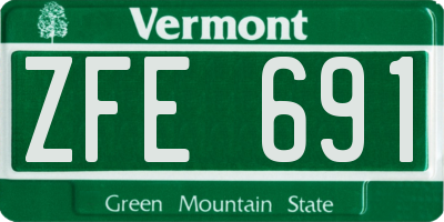 VT license plate ZFE691