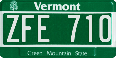 VT license plate ZFE710