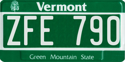 VT license plate ZFE790