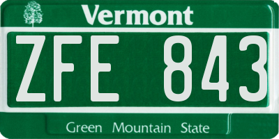 VT license plate ZFE843