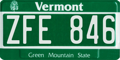 VT license plate ZFE846
