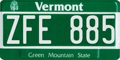 VT license plate ZFE885