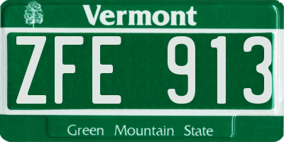 VT license plate ZFE913