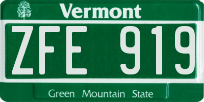 VT license plate ZFE919