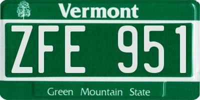 VT license plate ZFE951