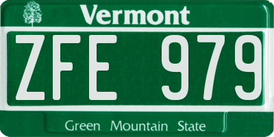 VT license plate ZFE979
