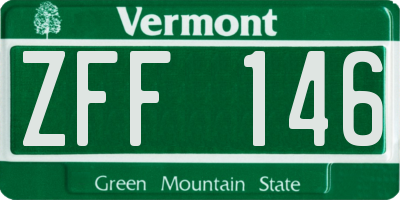 VT license plate ZFF146
