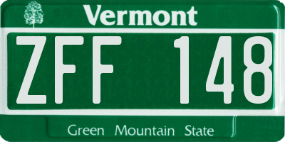 VT license plate ZFF148