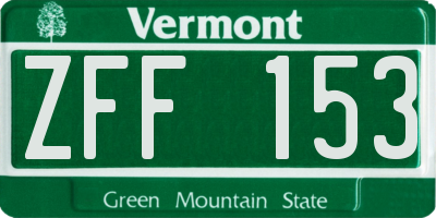 VT license plate ZFF153