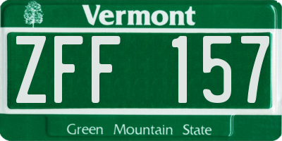 VT license plate ZFF157
