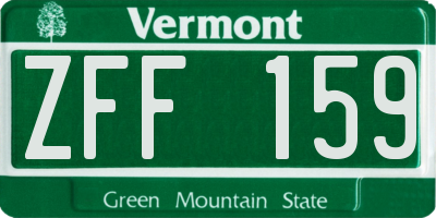 VT license plate ZFF159