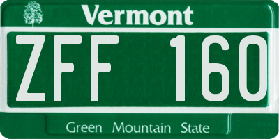 VT license plate ZFF160