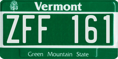 VT license plate ZFF161
