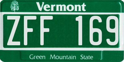 VT license plate ZFF169