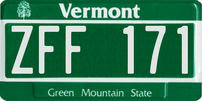 VT license plate ZFF171