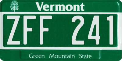 VT license plate ZFF241