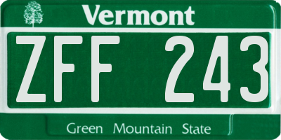 VT license plate ZFF243
