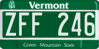 VT license plate ZFF246