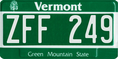 VT license plate ZFF249