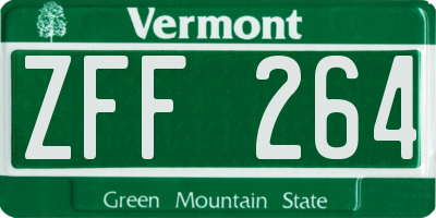 VT license plate ZFF264
