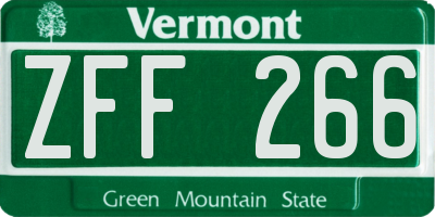 VT license plate ZFF266