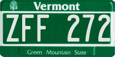 VT license plate ZFF272