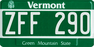 VT license plate ZFF290