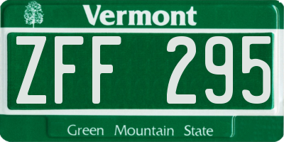 VT license plate ZFF295
