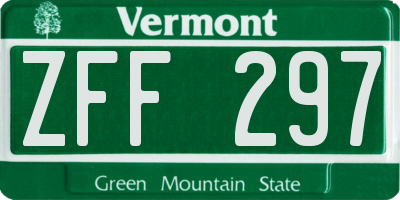 VT license plate ZFF297
