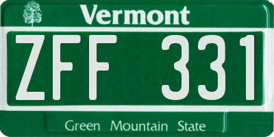 VT license plate ZFF331
