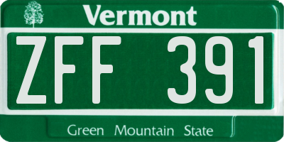 VT license plate ZFF391