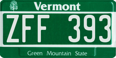 VT license plate ZFF393