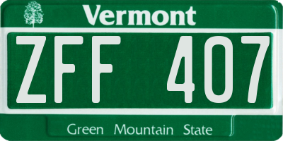 VT license plate ZFF407