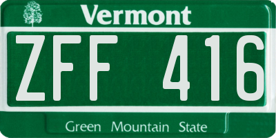 VT license plate ZFF416