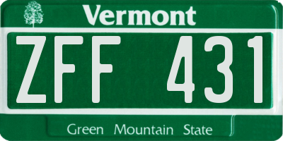 VT license plate ZFF431