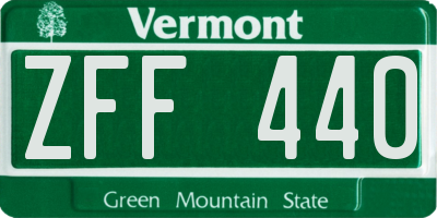 VT license plate ZFF440