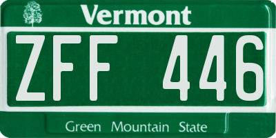 VT license plate ZFF446